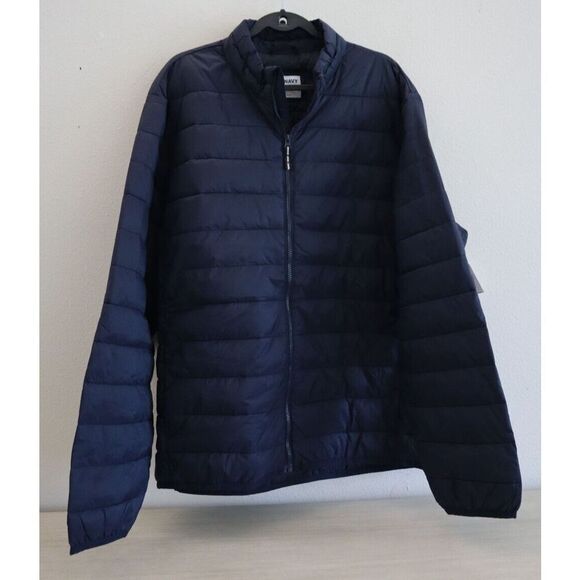 Old Navy 491778 Men Sz 2XL Navy Blue Water-Resistant Lightweight Quilted Jacket - Picture 1 of 6